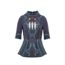 Load image into Gallery viewer, Ivy High Neck Peplum Top